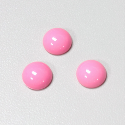 Plastic Flat Back Opaque Cabochon - Round 11MM BRIGHT PINK