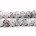 Glass Lampwork Bead - Smooth Round 10MM MATTE GRANITE MATRIX