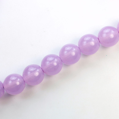 Czech Pressed Glass Bead - Smooth Round 10MM COATED LAVENDER AMETHYST