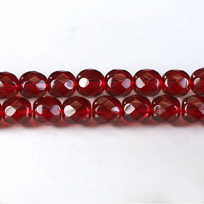 Czech Glass Fire Polish Bead - Round 07MM RUBY