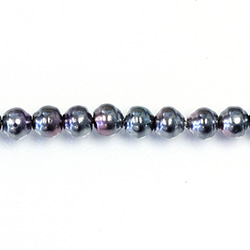 Czech Glass Pearl Bead - Snail Shell 06MM BLACK TAHITI 89031