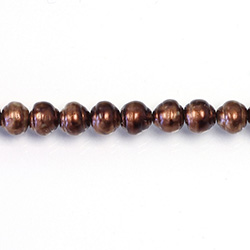 Czech Glass Pearl Bead - Snail Shell 06MM PATINA COPPER 84193