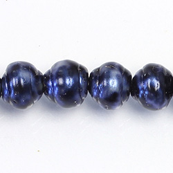 Czech Glass Pearl Bead - Snail Shell 10MM PATINA BLUE 84484