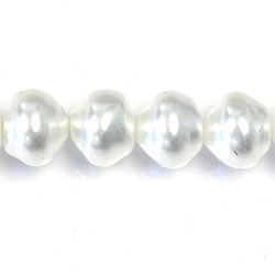 Czech Glass Pearl Bead - Snail Shell 10MM SNOW