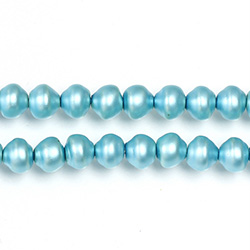 Czech Glass Pearl Bead - Snail Shell 06MM MATTE AQUA