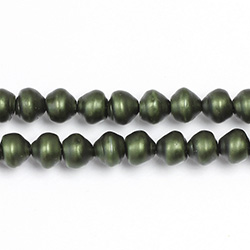 Czech Glass Pearl Bead - Snail Shell 06MM MATTE HUNTER GREEN