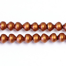 Czech Glass Pearl Bead - Snail Shell 06MM MATTE PUMPKIN