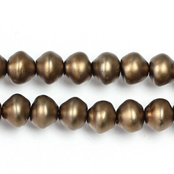 Czech Glass Pearl Bead - Snail Shell 08MM MATTE DK BROWN