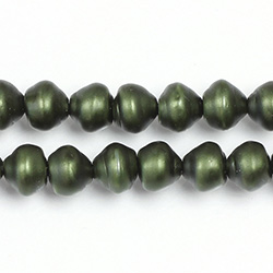 Czech Glass Pearl Bead - Snail Shell 08MM MATTE HUNTER GREEN