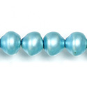 Czech Glass Pearl Bead - Snail Shell 10MM MATTE AQUA