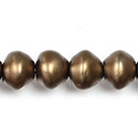 Czech Glass Pearl Bead - Snail Shell 10MM MATTE DK BROWN