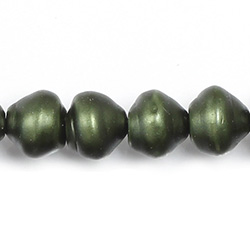 Czech Glass Pearl Bead - Snail Shell 10MM MATTE HUNTER GREEN