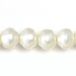 Czech Glass Pearl Bead - Snail Shell 10MM MATTE WHITE