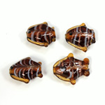 Indian Glass Lampwork Bead - Fish Small DARK TOPAZ