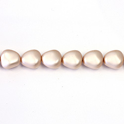 Czech Glass Pearl Bead - Potato 11x9.5MM MATTE DARK ROSE