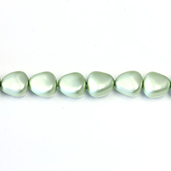 Czech Glass Pearl Bead - Potato 11x9.5MM MATTE MINT