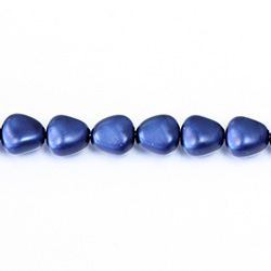 Czech Glass Pearl Bead - Potato 11x9.5MM MATTE NAVY