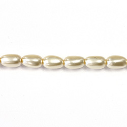 Czech Glass Pearl Bead - Baroque 09x5MM CREME 70414