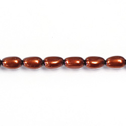 Czech Glass Pearl Bead - Baroque 09x5MM DK COPPER 14322