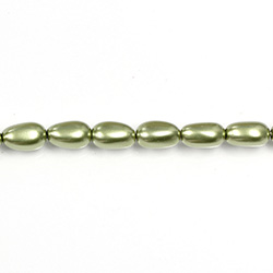 Czech Glass Pearl Bead - Baroque 09x5MM DARK OLIVE 70458