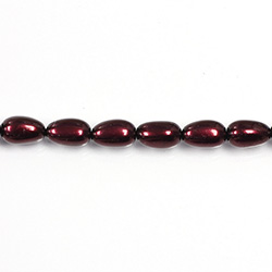 Czech Glass Pearl Bead - Baroque 09x5MM GARNET 70499