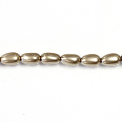 Czech Glass Pearl Bead - Baroque 09x5MM LT BROWN 70418