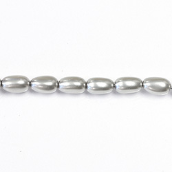 Czech Glass Pearl Bead - Baroque 09x5MM LT GREY 70483