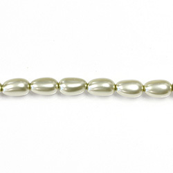 Czech Glass Pearl Bead - Baroque 09x5MM LT OLIVE 70457