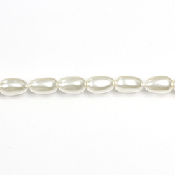 Czech Glass Pearl Bead - Baroque 09x5MM WHITE 70401