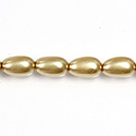 Czech Glass Pearl Bead - Baroque 15x9MM GOLD 70486