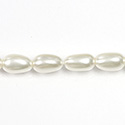 Czech Glass Pearl Bead - Baroque 15x9MM WHITE 70401
