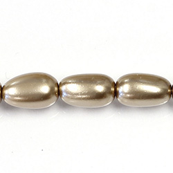 Czech Glass Pearl Bead - Baroque 18x10MM LT BROWN 70418