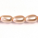 Czech Glass Pearl Bead - Baroque 18x10MM LT ROSE 70424