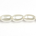 Czech Glass Pearl Bead - Baroque 18x10MM WHITE 70401