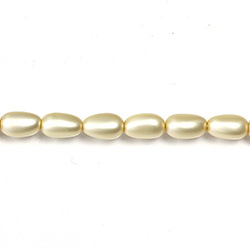 Czech Glass Pearl Bead - Baroque 09x5MM MATTE CREME