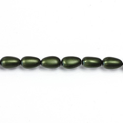 Czech Glass Pearl Bead - Baroque 09x5MM MATTE HUNTER GREEN