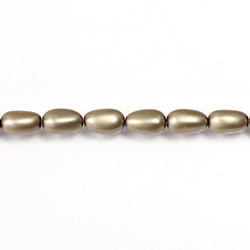 Czech Glass Pearl Bead - Baroque 09x5MM MATTE LT BROWN