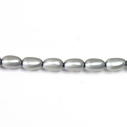 Czech Glass Pearl Bead - Baroque 09x5MM MATTE LT GREY