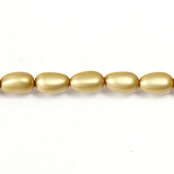 Czech Glass Pearl Bead - Baroque 12x7MM MATTE GOLD