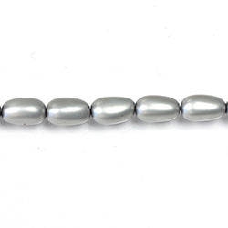 Czech Glass Pearl Bead - Baroque 12x7MM MATTE LT GREY