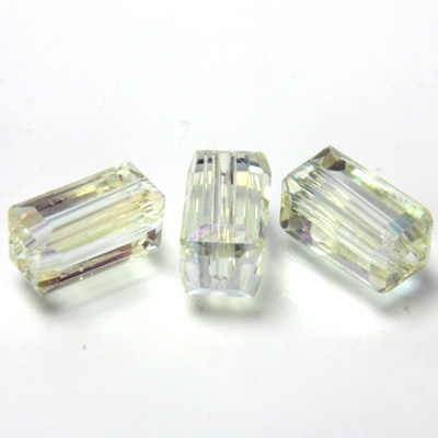 Chinese Cut Crystal Bead - Rectangle 08x4x4MM YELLOW LUMI COAT