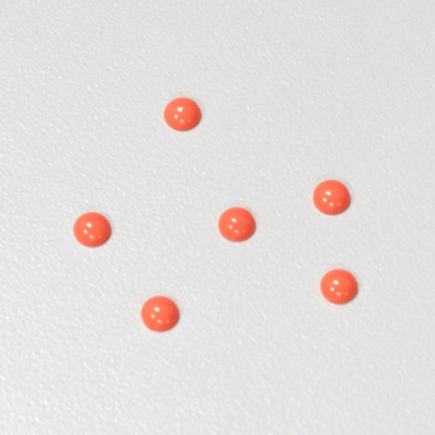 Plastic Flat Back Opaque Cabochon - Round 04MM CORAL