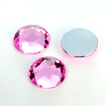 Plastic Flat Back Foiled Rose Cut Rhinestone - Round 18MM ROSE