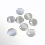 Fiber-Optic Flat Back Stone with Faceted Top and Table - Round 07MM CAT'S EYE LT GREY
