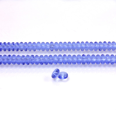 Czech Pressed Glass Bead - Smooth Rondelle 4MM SAPPHIRE