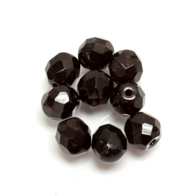 Czech Glass Fire Polish 1-Hole Ball - 08MM GARNET