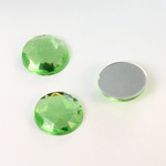 Plastic Flat Back Foiled Rauten Rose Rhinestone - Round 15MM PERIDOT