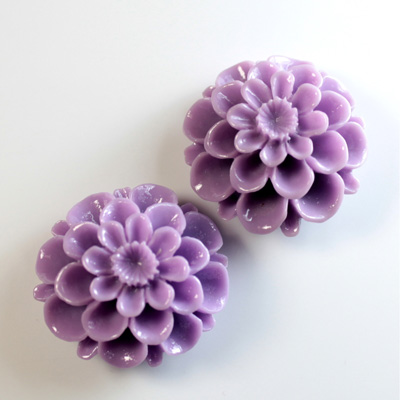 Plastic No-Hole Flower - 4 Layer 25MM LILAC