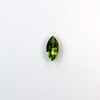 Glass Point Back Foiled Tin Table Cut (TTC) Stone - Navette 06x3MM OLIVINE