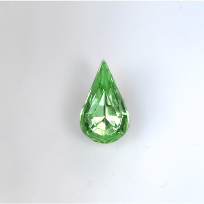 Glass Point Back Foiled Tin Table Cut (TTC) Stone - Pear 13x7.8MM PERIDOT